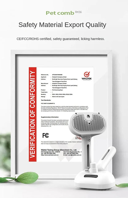 Upgraded 3 In 1 Pet Spray Grooming Comb Steamy Floating Hair Removal Cleaning Steam Brush Styling for Dogs Cats Accessories